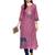 Mauve Printed Cotton Straight Kurti