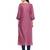Mauve Printed Cotton Straight Kurti