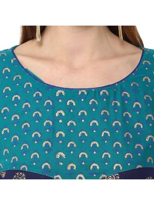Indigo Printed Cotton Straight Kurti 4