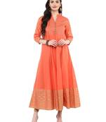 Pink Printed Cotton Anarkali ANARKALI Kurti