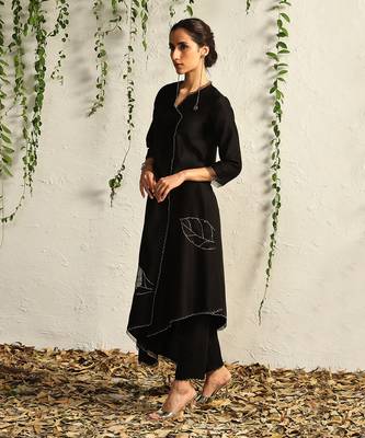 Black chanderi kurta set 2