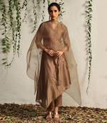 Ginger chanderi kurta set