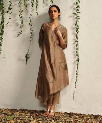 Ginger chanderi kurta set 2