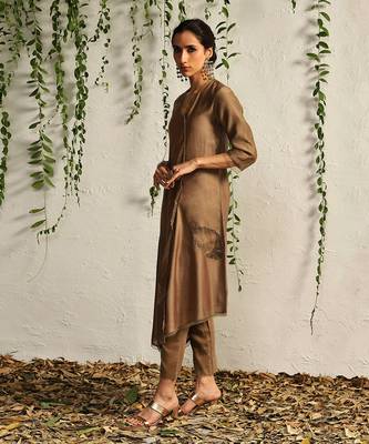 Ginger chanderi kurta set 3