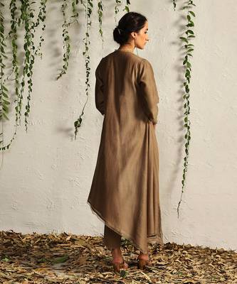 Ginger chanderi kurta set 4