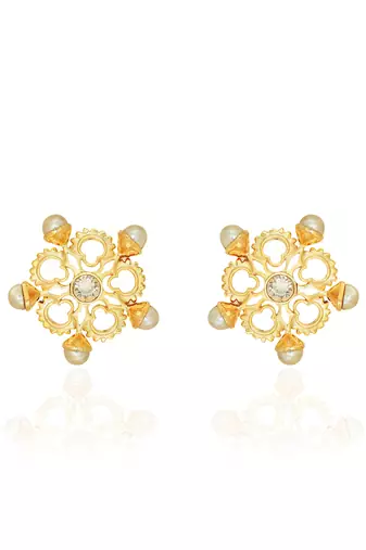 Gold honey suckle in dusk earring