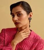 Deep gunmetal honey suckle in dusk earring