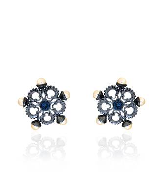 Deep gunmetal honey suckle in dusk earring 2