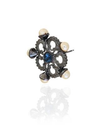 Deep gunmetal honey suckle in dusk earring 3