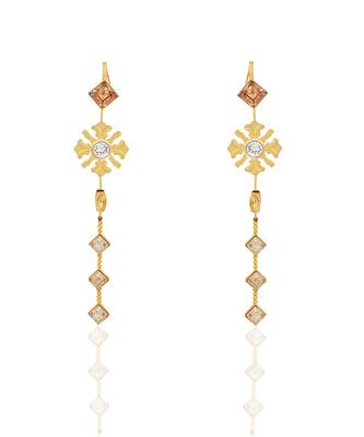 Honey gold morning day lily earrings 2