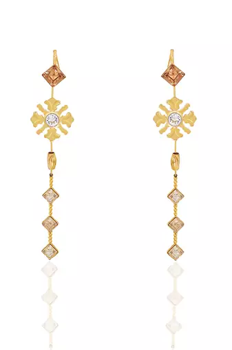 Honey gold morning day lily earrings