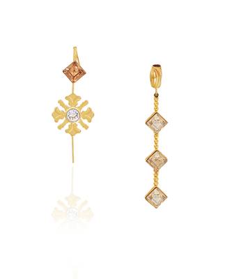 Honey gold morning day lily earrings 5