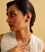 Old amethyst woody lavender earrings