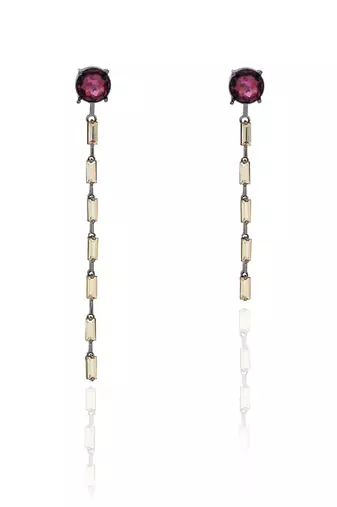 Old amethyst woody lavender earrings