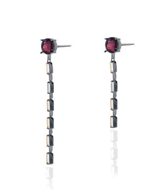 Old amethyst woody lavender earrings 4