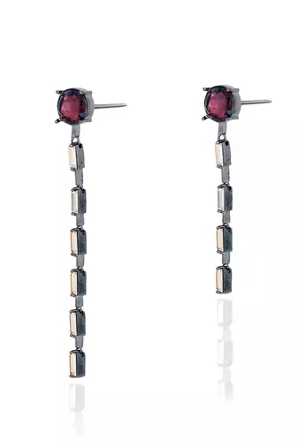 Old amethyst woody lavender earrings