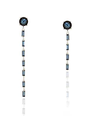 Deep water blue woody lavender earrings 3