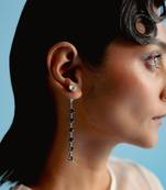 Deep water blue in silver midnight musk earrings