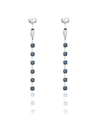 Deep water blue in silver midnight musk earrings 2