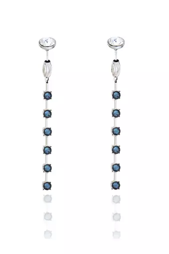 Deep water blue in silver midnight musk earrings