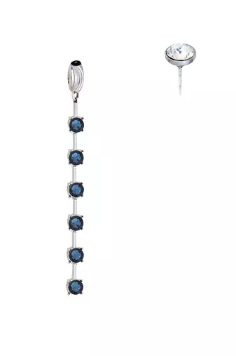 Deep water blue in silver midnight musk earrings