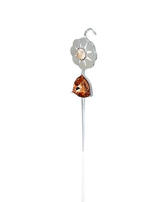 Smoky topaz in silver vintage lilies earrings 2