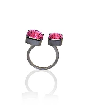 Violet in gunmetal velvet sage ring 2