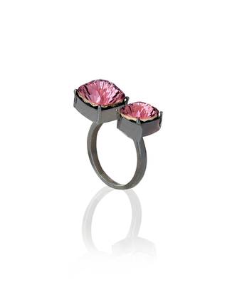 Violet in gunmetal velvet sage ring 3