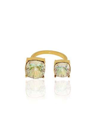 Luminous gold velvet sage ring 2