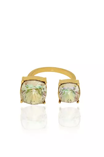 Luminous gold velvet sage ring