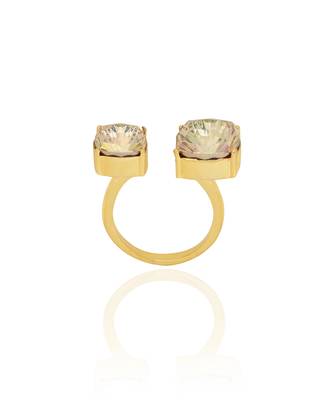 Luminous gold velvet sage ring 3