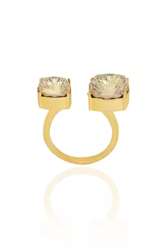 Luminous gold velvet sage ring