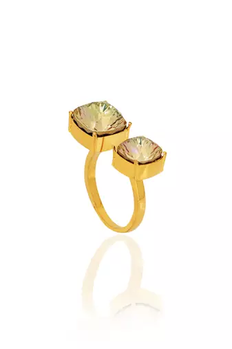 Luminous gold velvet sage ring