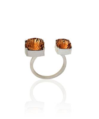 Smoky quartz in silver velvet sage ring 4