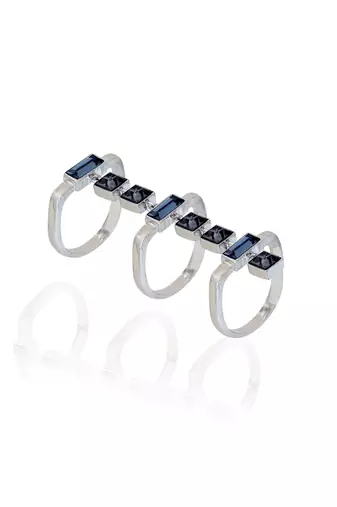 Ink blue in silver spicy vanilla ring
