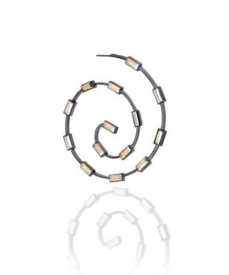 Gold in gunmetal classic merigold earring 3