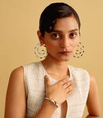 Midnight blue in silver classic merigold earring