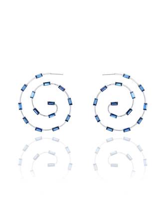 Midnight blue in silver classic merigold earring 2