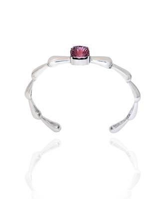 Amethyst in silver white peony bracelet 2