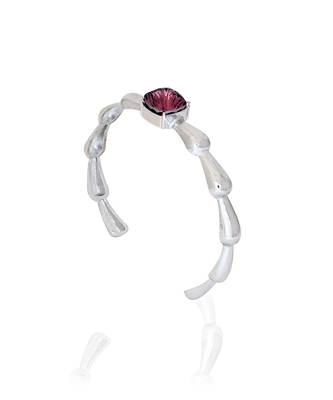 Amethyst in silver white peony bracelet 3