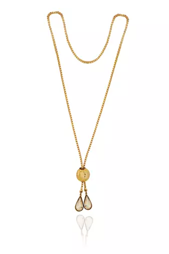 Golden amber rose pendant