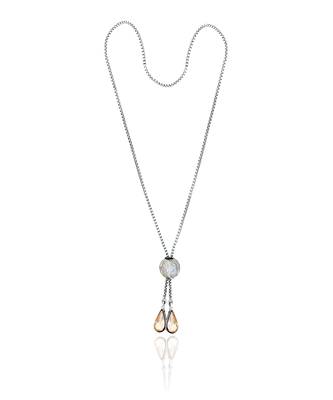 Silver amber rose pendant 2