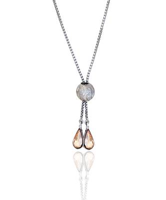 Silver amber rose pendant 3