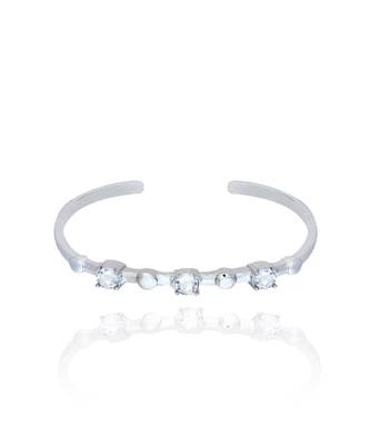 Diamond in silver water lily bracelet 1