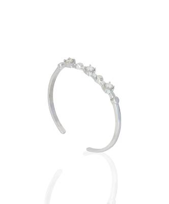 Diamond in silver water lily bracelet 2
