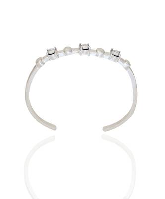 Diamond in silver water lily bracelet 3