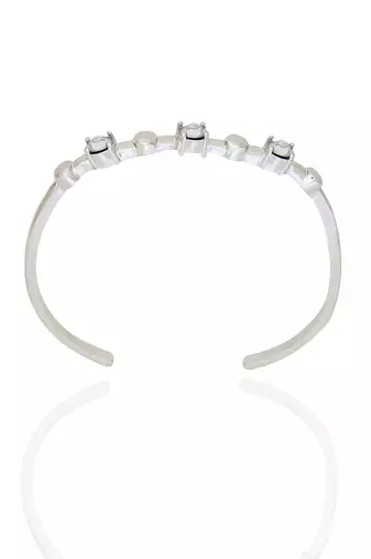 Diamond in silver water lily bracelet