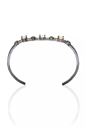 Golden in gunmetal water lily bracelet