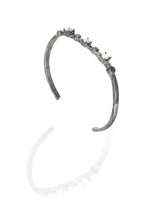 Golden in gunmetal water lily bracelet 3