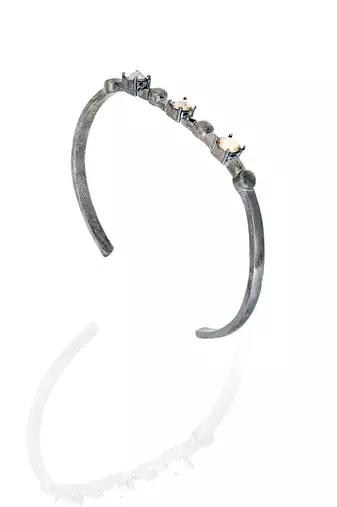 Golden in gunmetal water lily bracelet